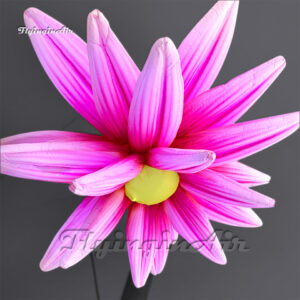 Personalized Hanging LED Pink Inflatable Flower 2m/3m Lighting Air Blow Up Blooming Flower Balloon For Concert Stage Decoration