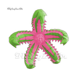 Customized Green Lighting Inflatable Flower Personalized Hanging LED Flower Light Like Starfish For Party Decoration
