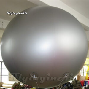 Personalized Silvery Inflatable Helium Balloon Outdoor Flying Ballon Advertising Floating Ball For Parade Show