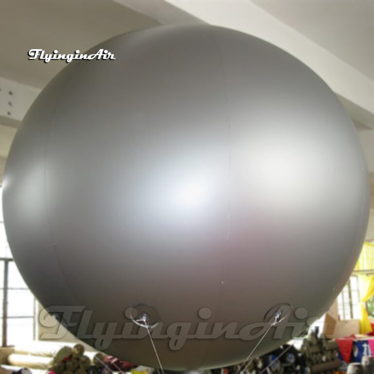 Personalized Silvery Inflatable Helium Balloon Outdoor Flying Ballon Advertising Floating Ball