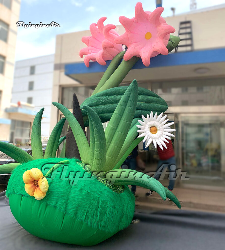 side of led inflatable flower clusters