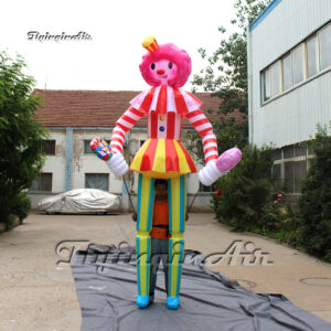 front of wallking inflatable candy girl puppet