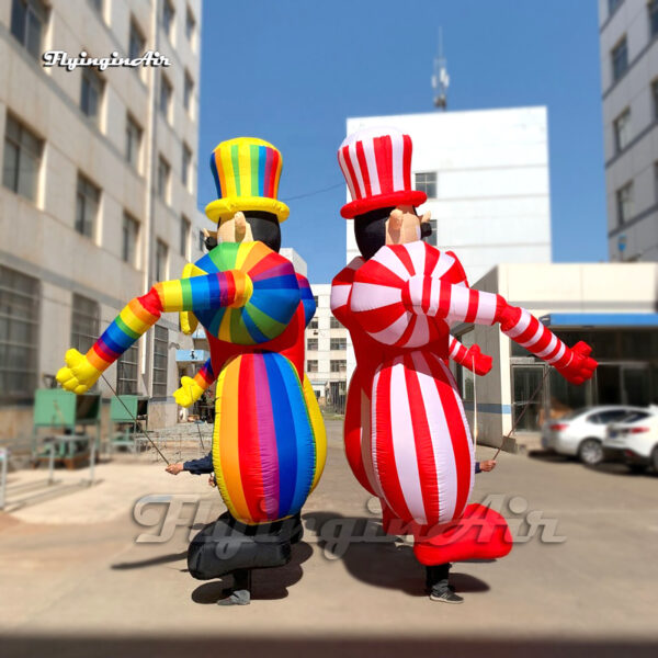 side of colorful inflatable clown puppet