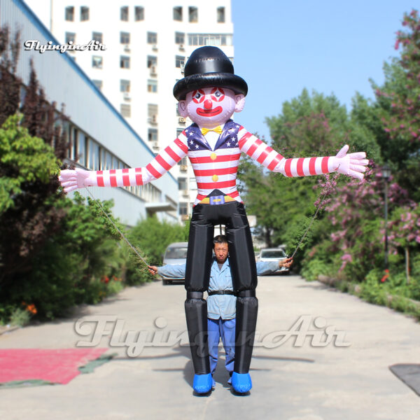 front of walking inflatable clown puppet blow up marionette