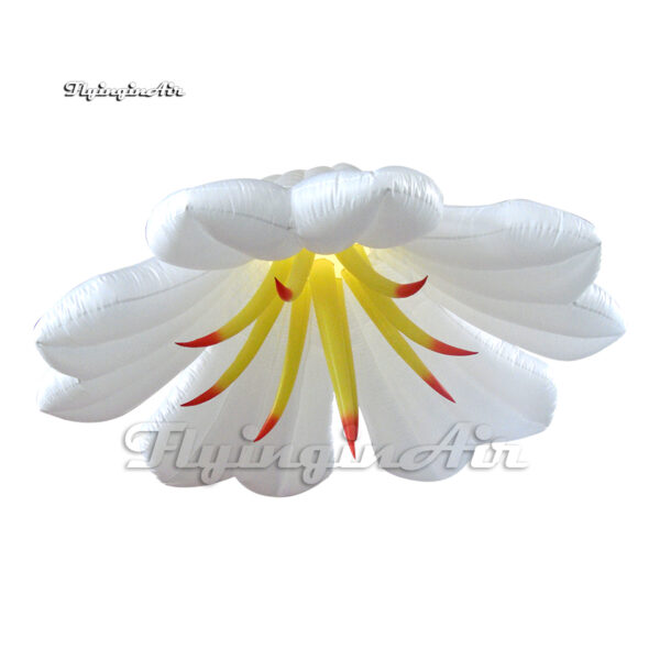 Lighting Inflatable Lily Flower 2m/3m White Hanging LED Blooming Flower Balloon For Stage Show - Image 2