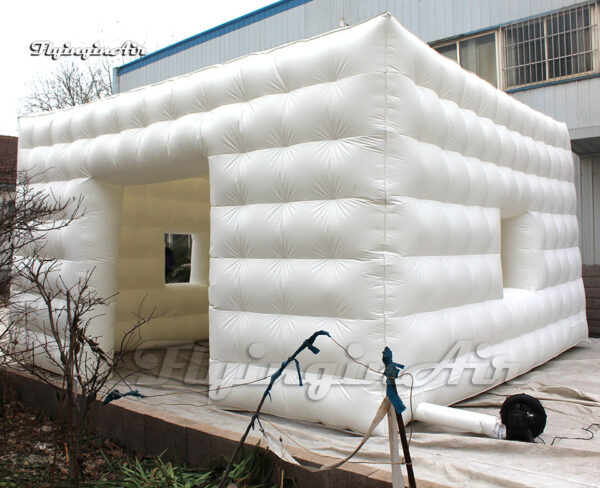 6m white pvc tarpaulin inflatable cube tent