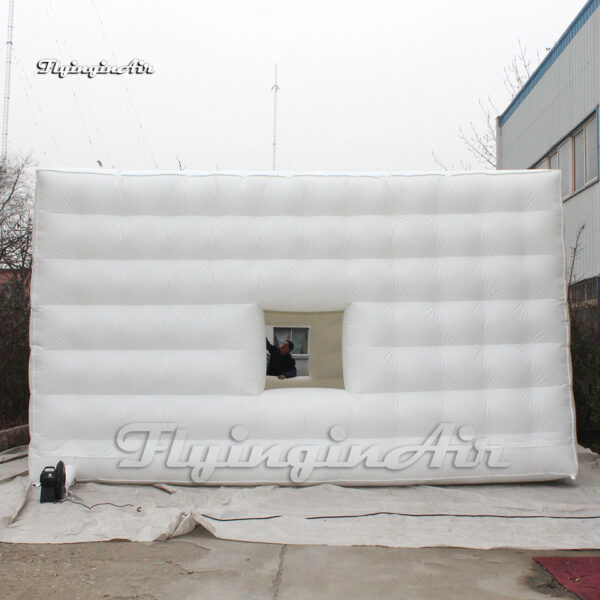 side of 6m white pvc tarpaulin inflatable cube tent