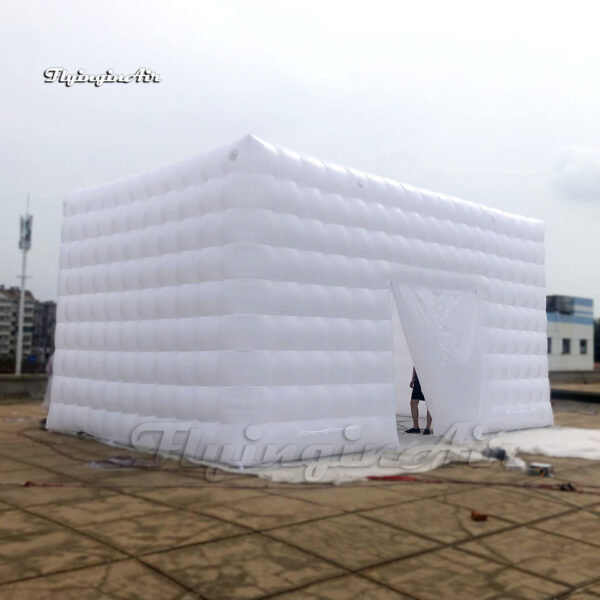side of 8m white inflatable cube tent
