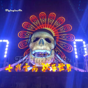 hanging inflatable skull on carnival stage