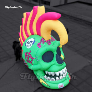 green giant inflatable punk skull head for carnival stage decoration