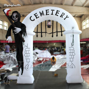 front of inflatable death arch
