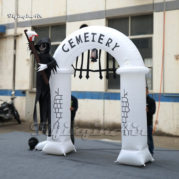 side of inflatable death arch