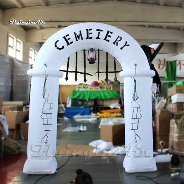 back of inflatable death arch