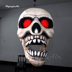 hanging white inflatable skull