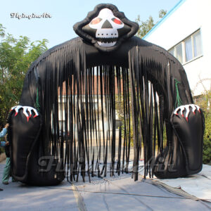 front of inflatable devil arched door