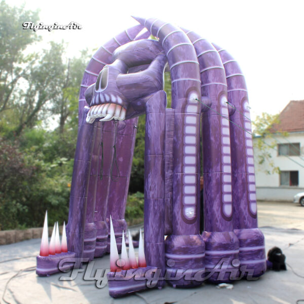 side of inflatable demon skull arched door