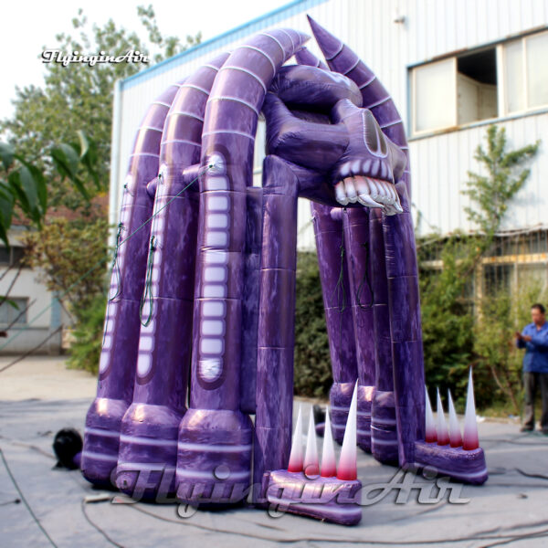 side of inflatable skull arched door