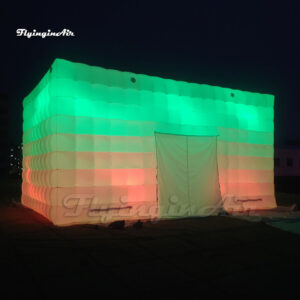 white inflatable cube tent with RGB light