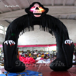 front of lighting inflatable devil arch