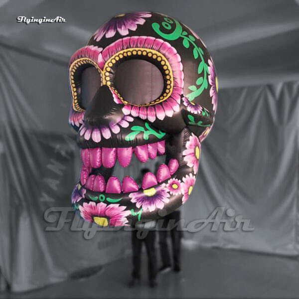 hanging purple inflatable skull