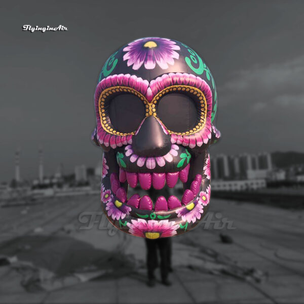 purple inflatable skull