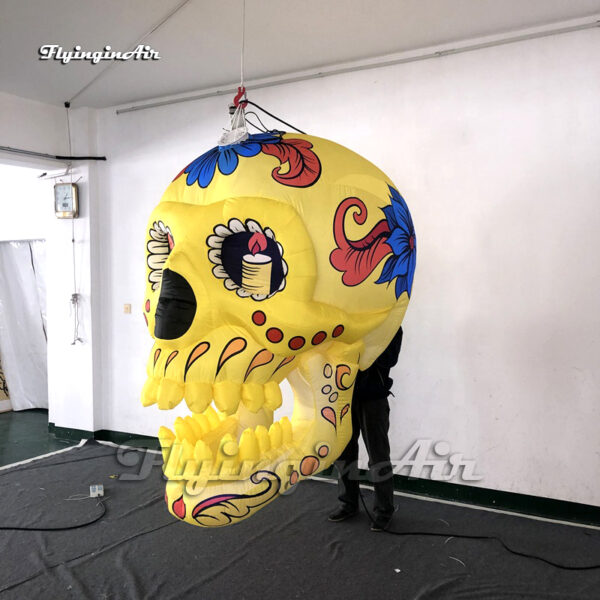 yellow halloween inflatable skull