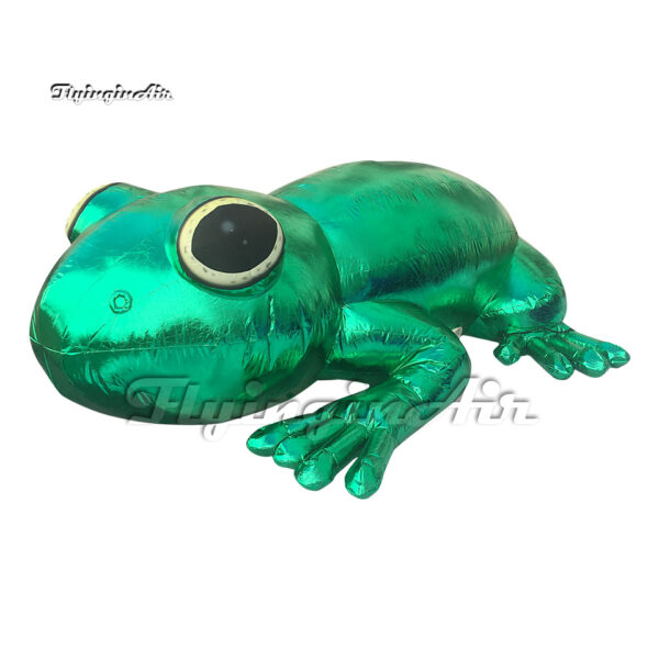 green inflatable frog sculpture