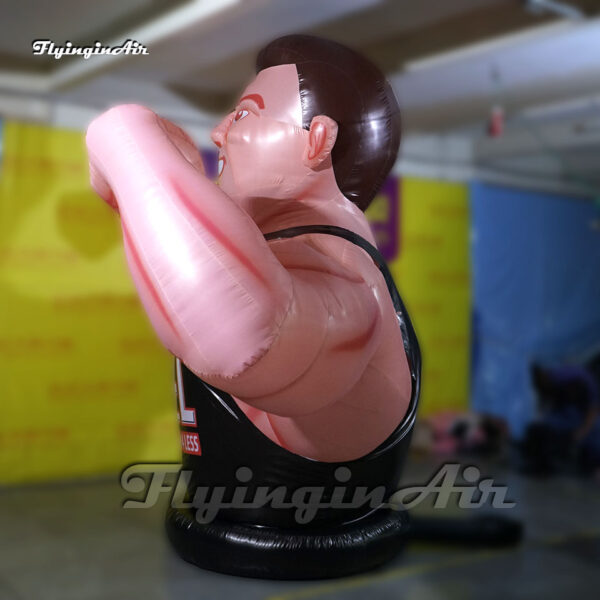 side of inflatable half body muscular man