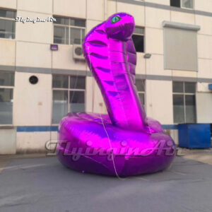 purple inflatable cobra sculpture