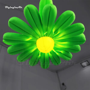 green lighting inflatable flower