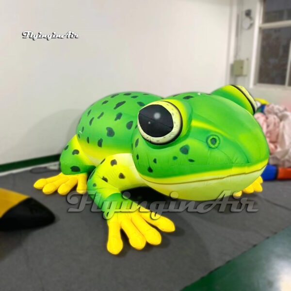 green inflatable frog balloon with big eyes