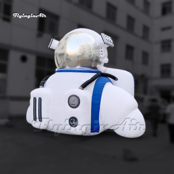 side of white half-length inflatable astronaut