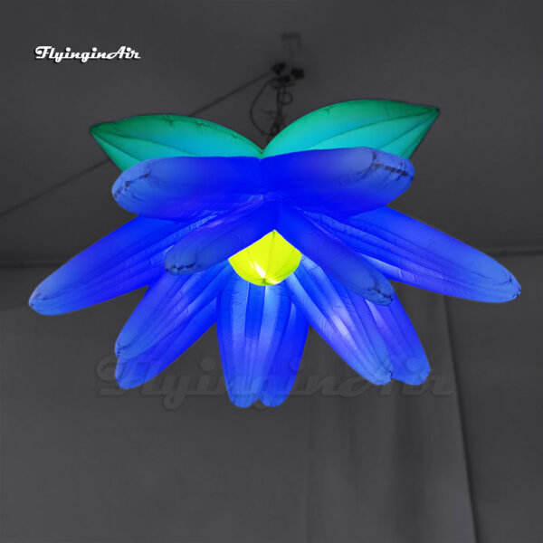 hanging led inflatable flower with leaves