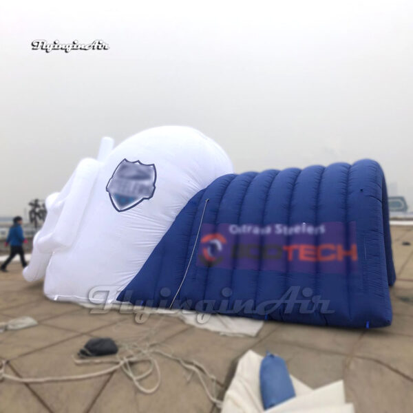 inflatable helmet tunnel with badge