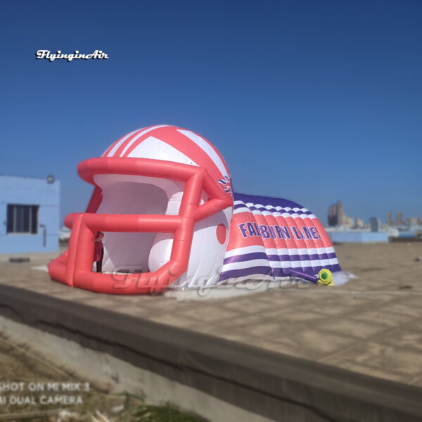 large inflatable football with helmet