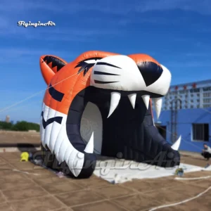customized football player entrance giant inflatable tiger head tunnel