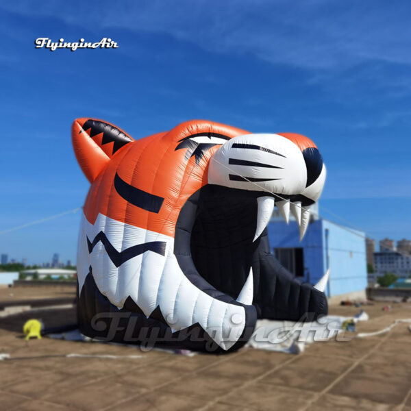 inflatable tiger head tunnel with eyes