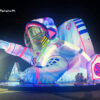 side of led inflatable astronaut on ground