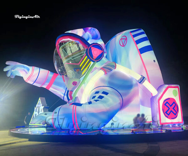 side of led inflatable astronaut on ground