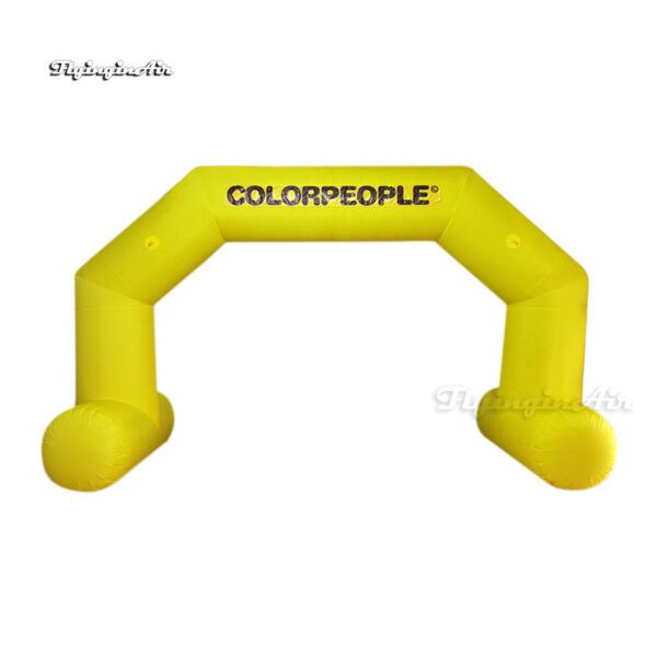 yellow inflatable arch with feet