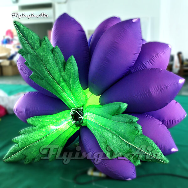 back of purple inflatable flower