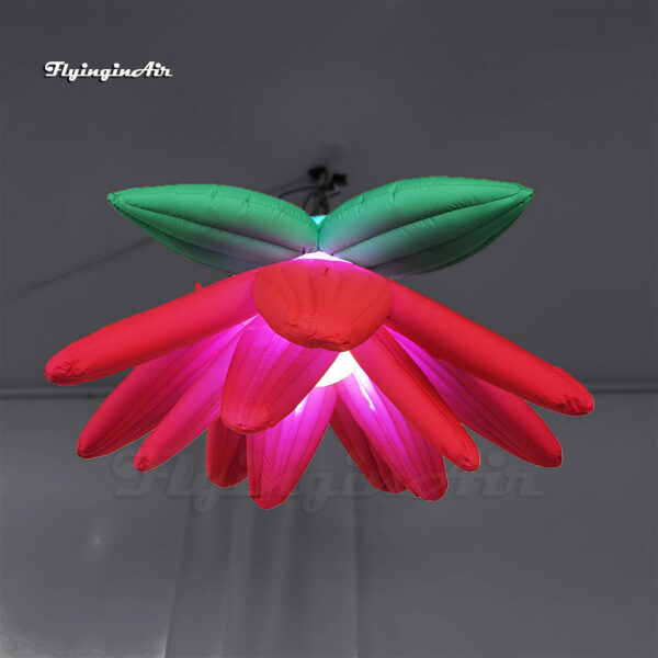 hanging red led inflatable flower