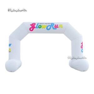 white running inflatable arch with feet