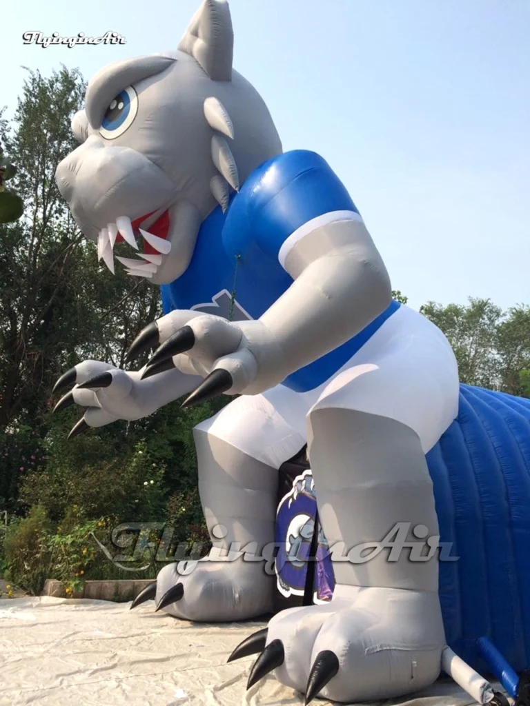 giant inflatable wolf football mascot tunnel