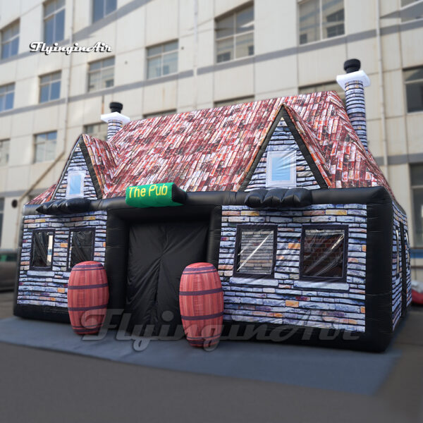 inflatable pub tent with barrels