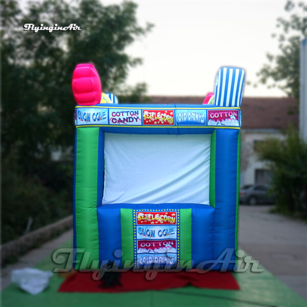 green inflatable fast food kiosk with custom printing