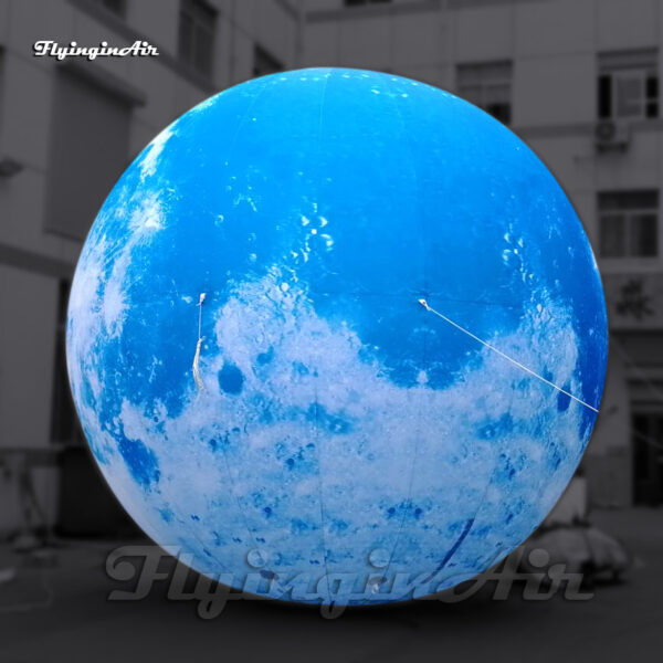 huge blue inflatable moon ball