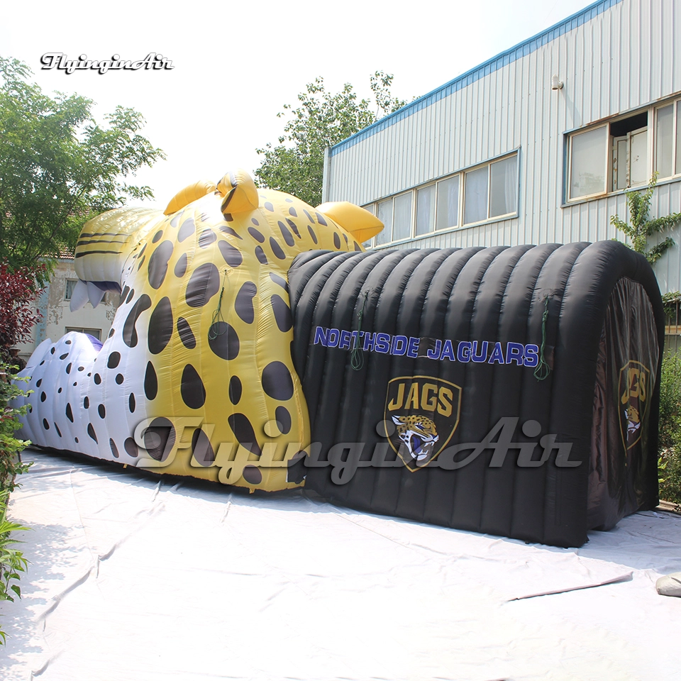 giant inflatable jaguar head tunnel football mascot passage