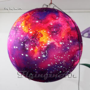 hanging purple inflatable planet ball
