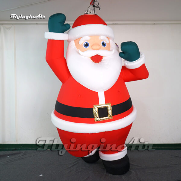 hanging red inflatable santa